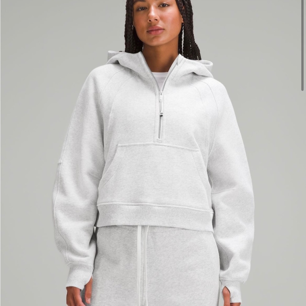 lululemon scuba oversized half-zip hoodie heathered core ultra light grey